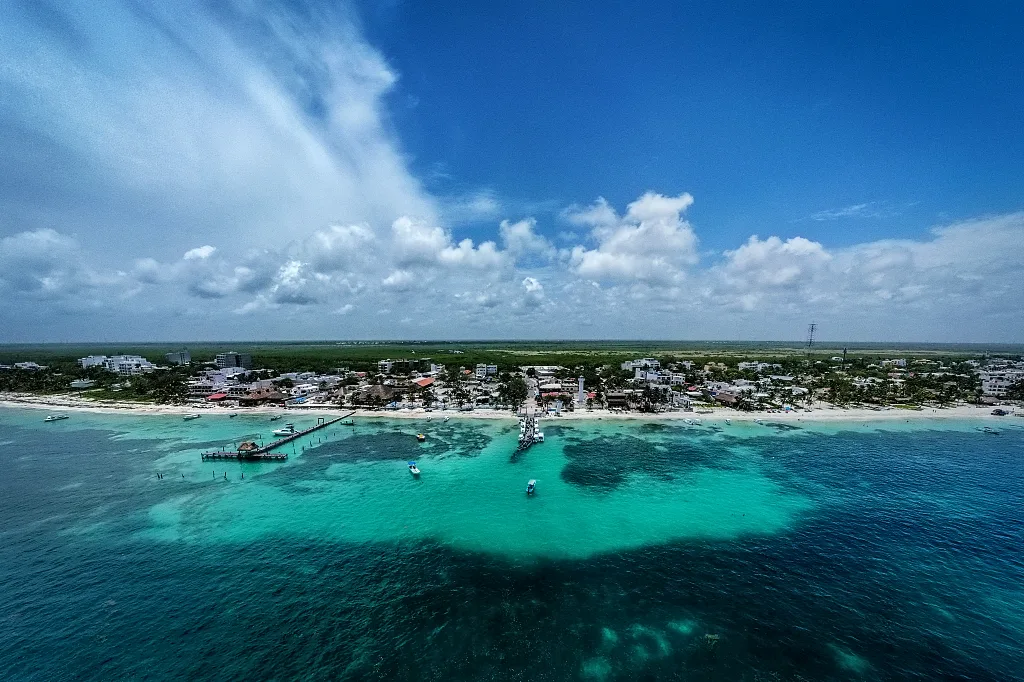 Puerto Morelos City from the air